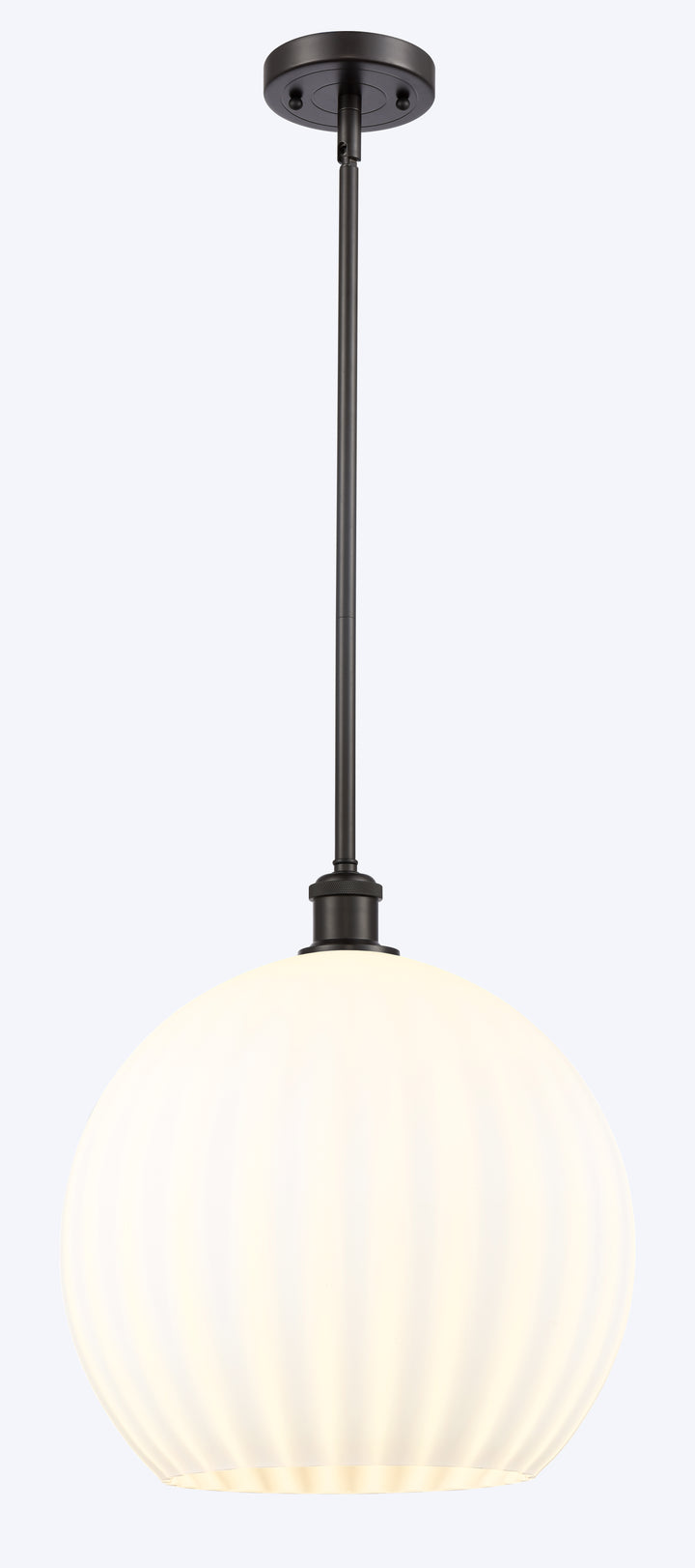 Innovations Lighting White Venetian 14" Pendant - Oil Rubbed Bronze Pendants Innovations Lighting   