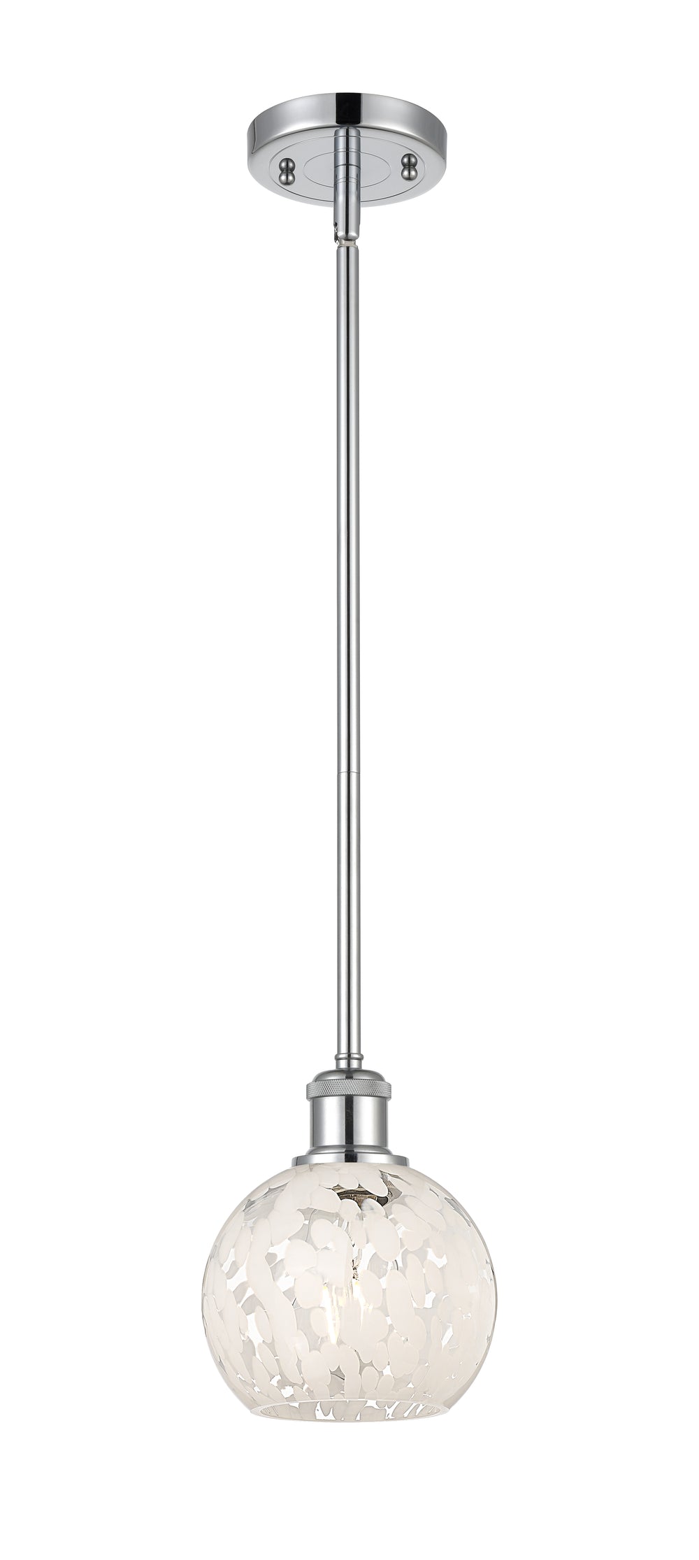 Innovations Lighting White Mouchette 6" Mini Pendant - Polished Chrome