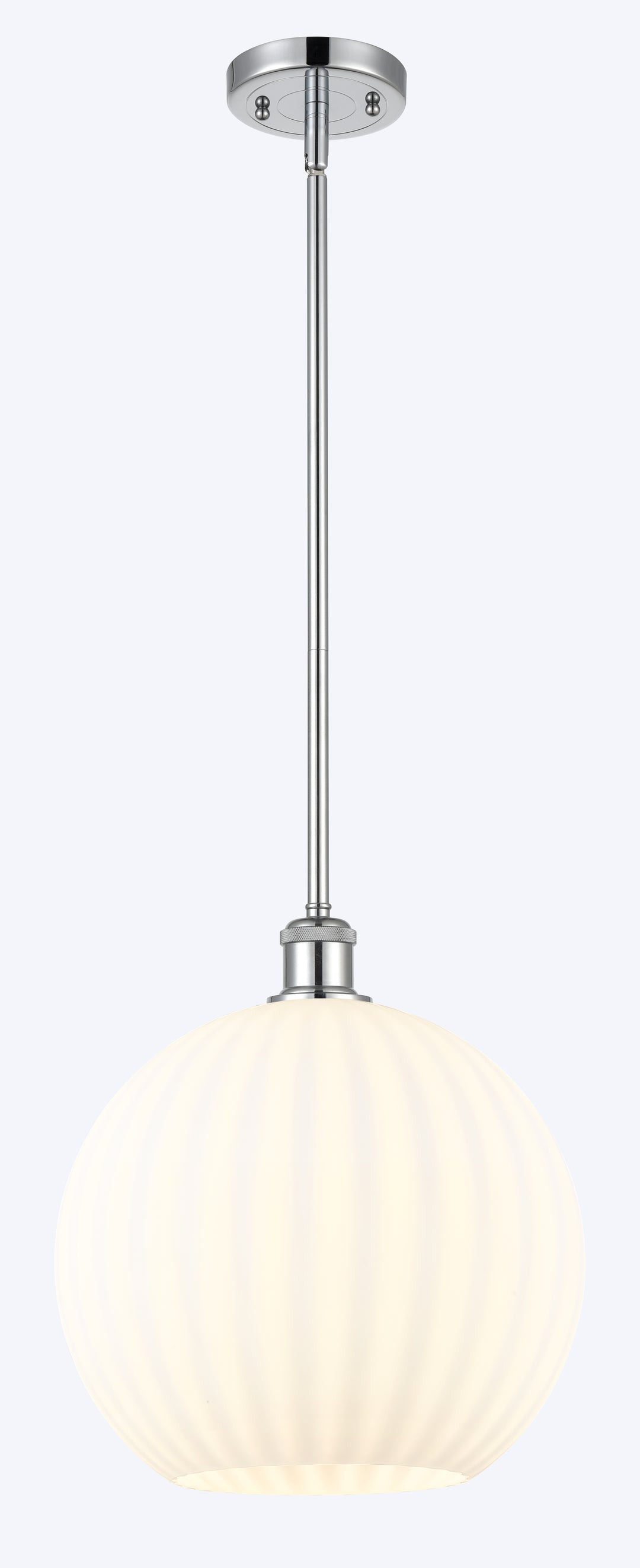 Innovations Lighting White Venetian 12" Mini Pendant - Polished Chrome