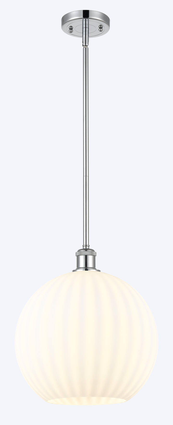 Innovations Lighting White Venetian 12" Mini Pendant - Polished Chrome
