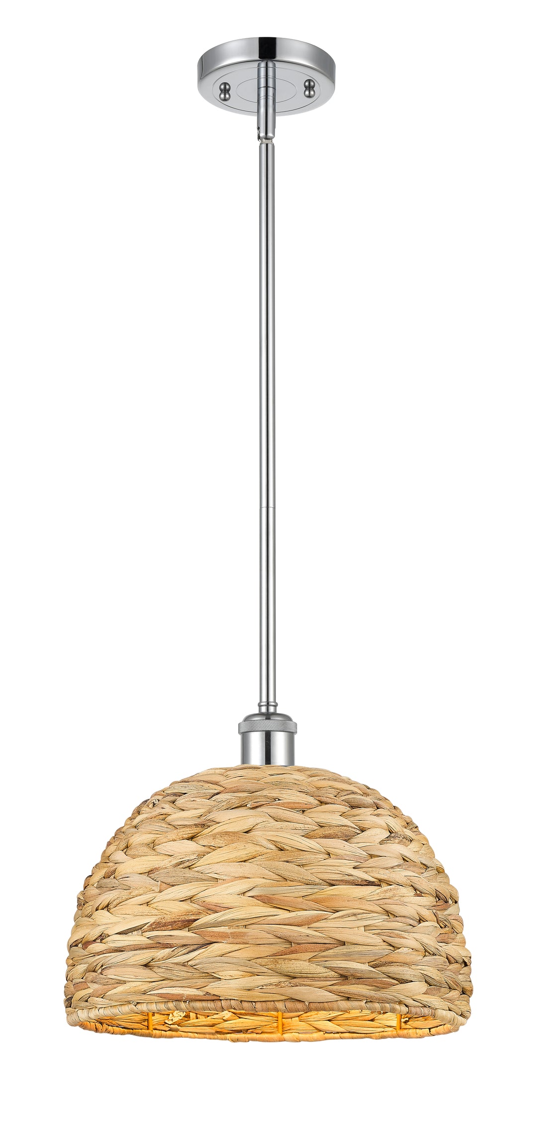 Innovations Lighting Woven Rattan 12" Mini Pendant - Polished Chrome Mini-Pendants Innovations Lighting Default Title  