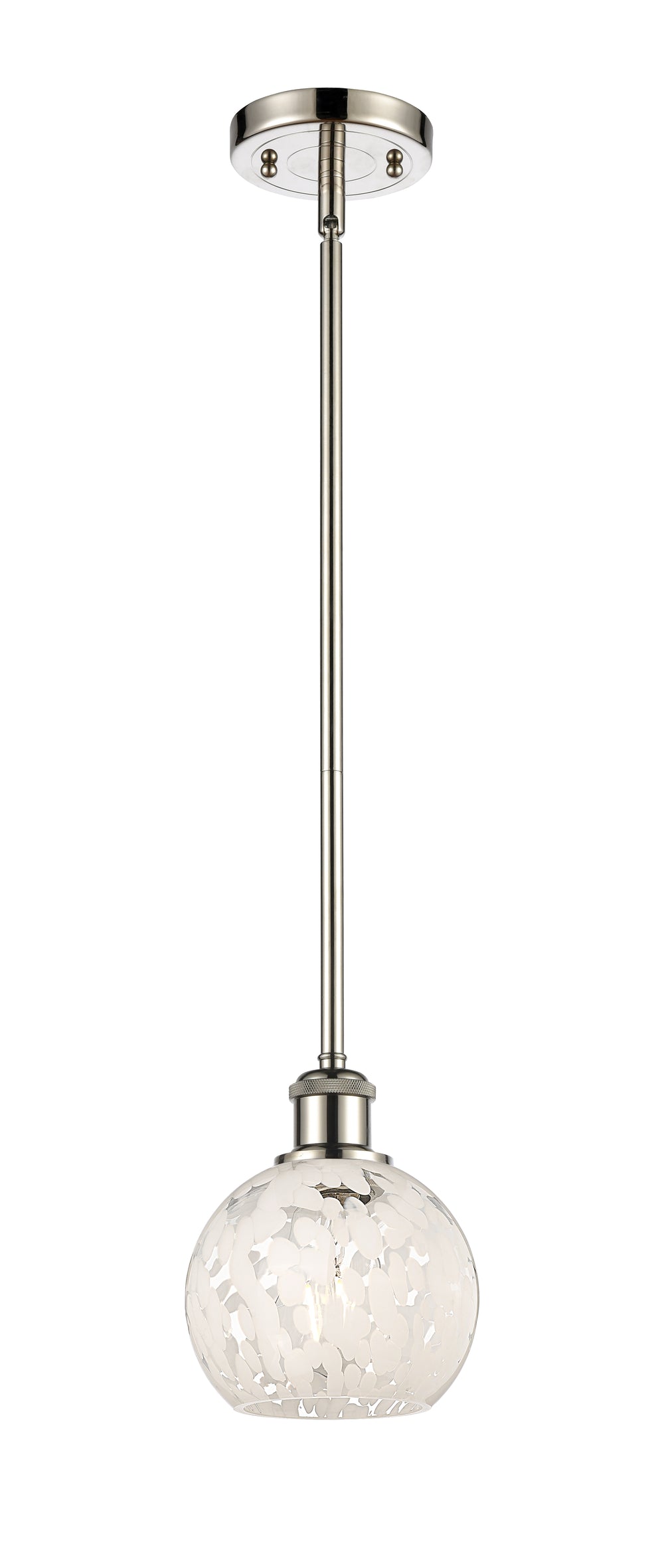 Innovations Lighting White Mouchette 6" Mini Pendant - Polished Nickel