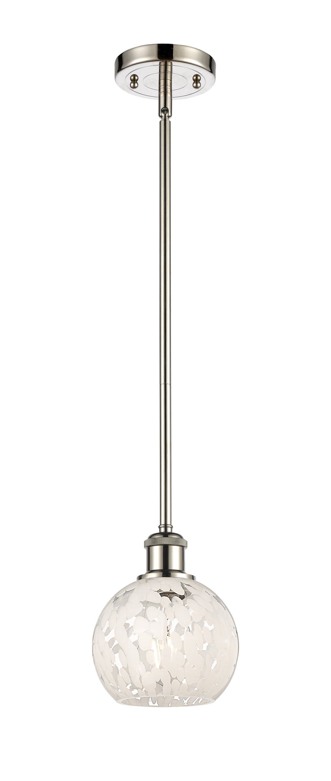 Innovations Lighting White Mouchette 6" Mini Pendant - Polished Nickel