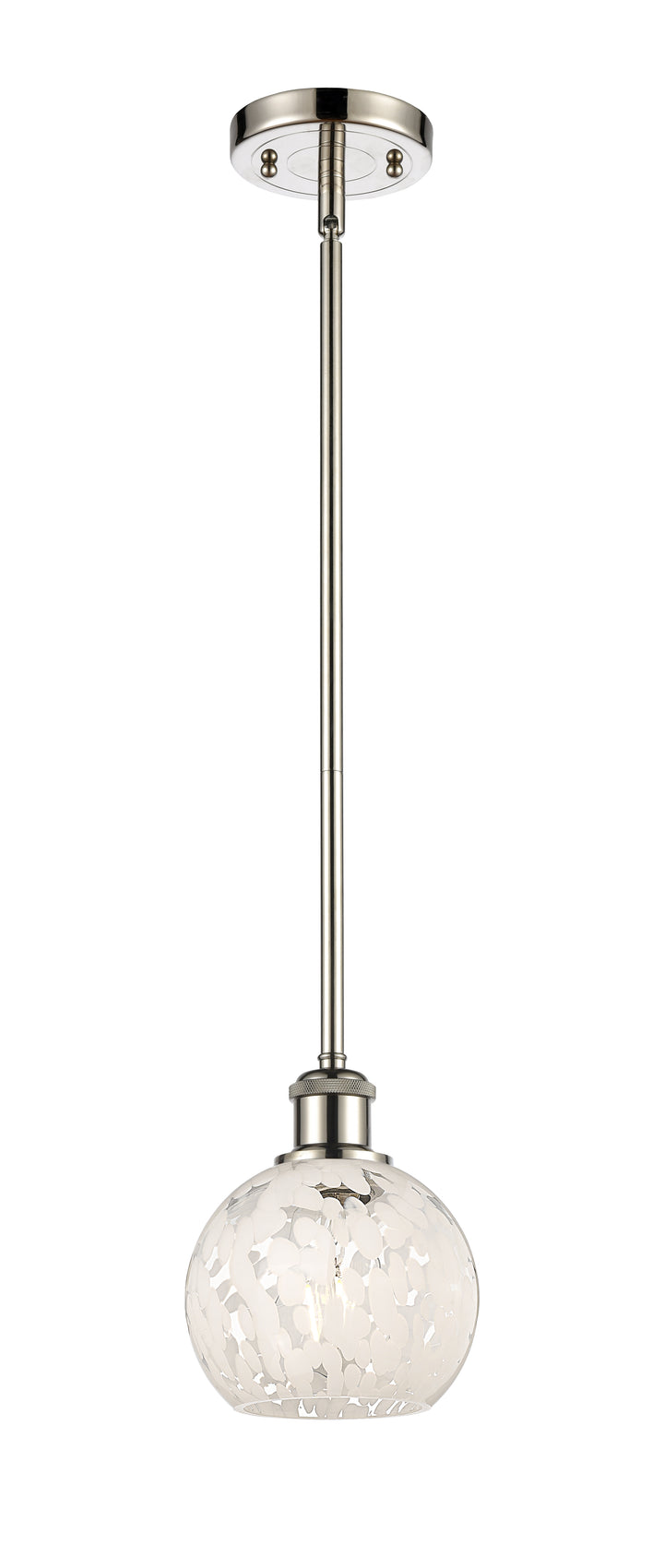 Innovations Lighting White Mouchette 6" Mini Pendant - Polished Nickel