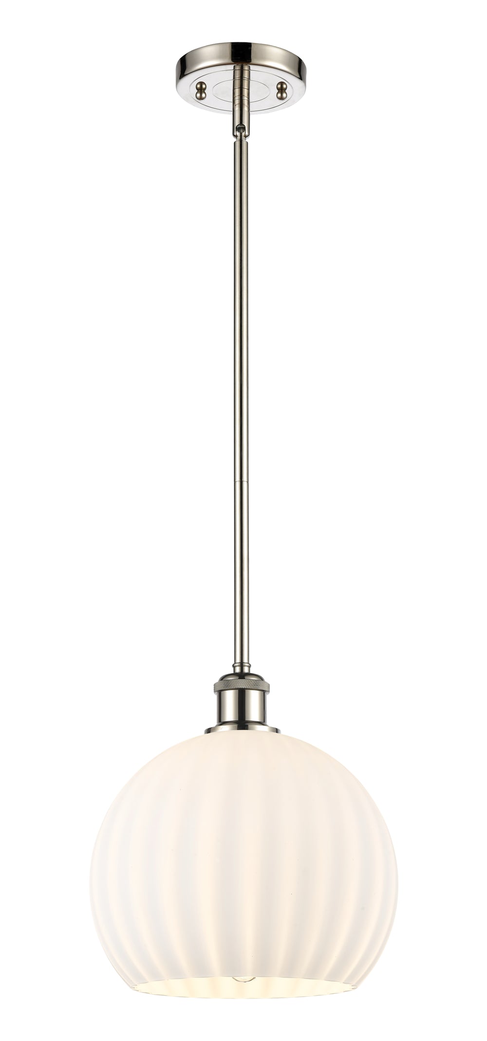 Innovations Lighting White Venetian 10" Mini Pendant - Polished Nickel Mini-Pendants Innovations Lighting   