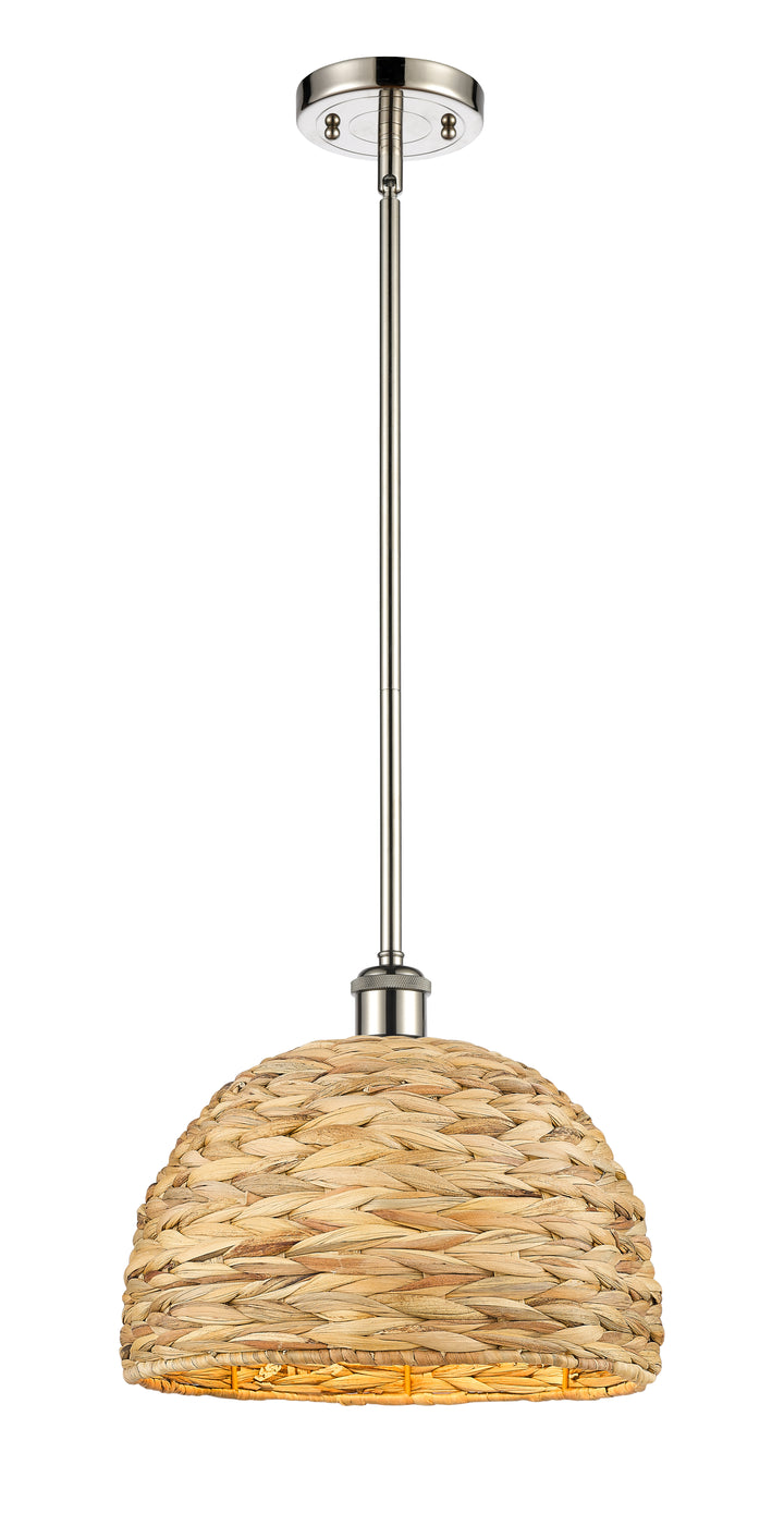 Innovations Lighting Woven Rattan 12" Mini Pendant - Polished Nickel Mini-Pendants Innovations Lighting Default Title  