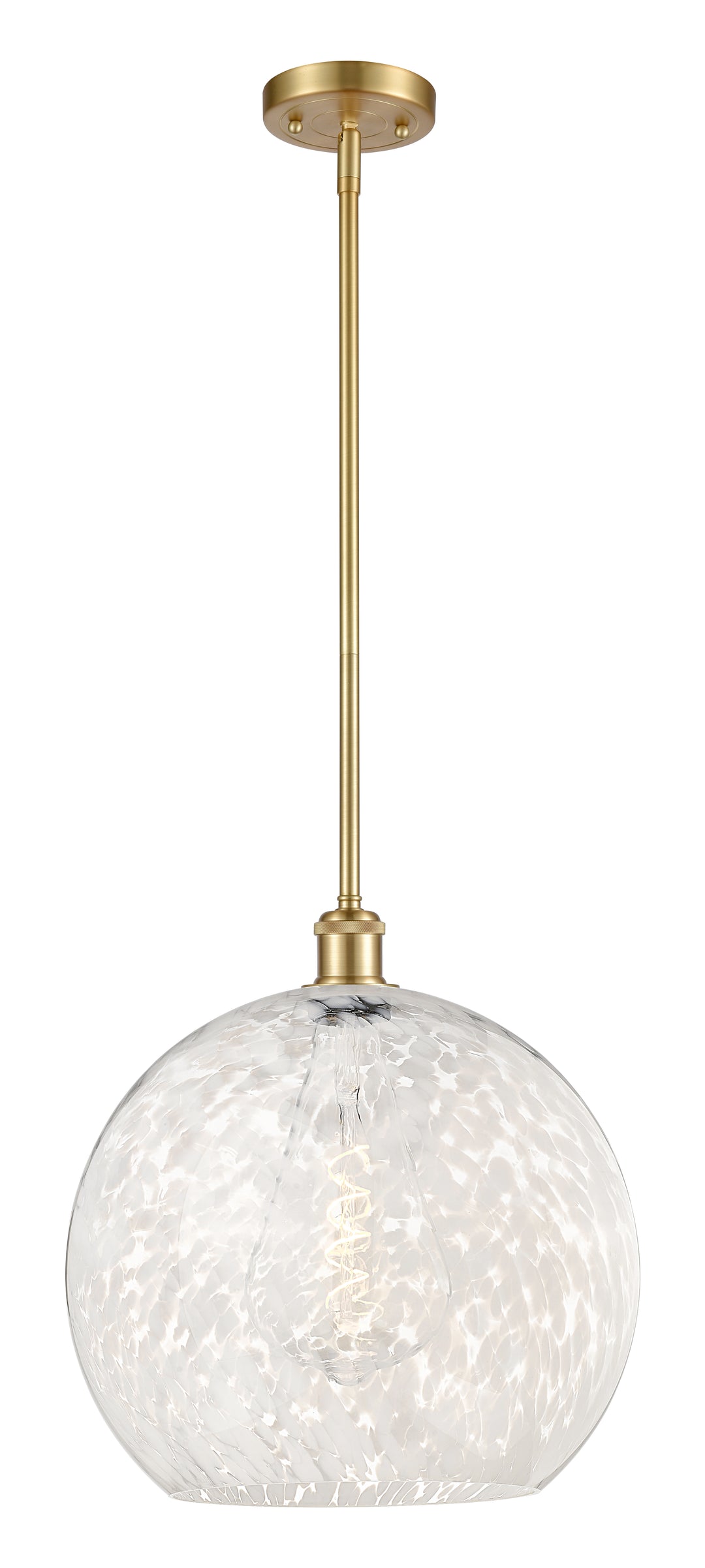 Innovations Lighting White Mouchette 14" Pendant - Satin Gold