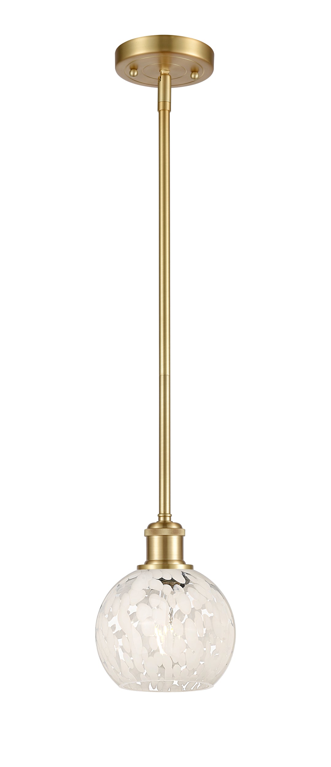 Innovations Lighting White Mouchette 6" Mini Pendant - Satin Gold Mini-Pendants Innovations Lighting   