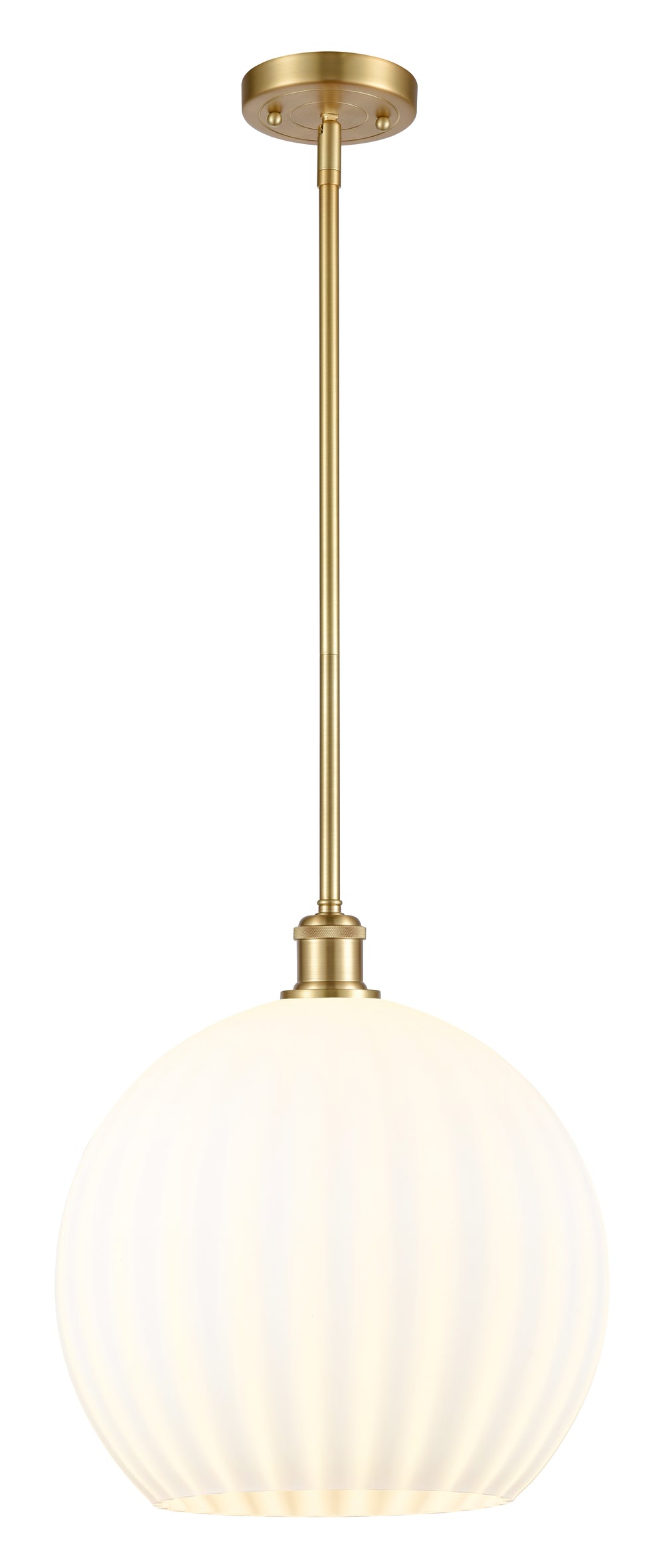 Innovations Lighting White Venetian 14" Pendant - Satin Gold Pendants Innovations Lighting   