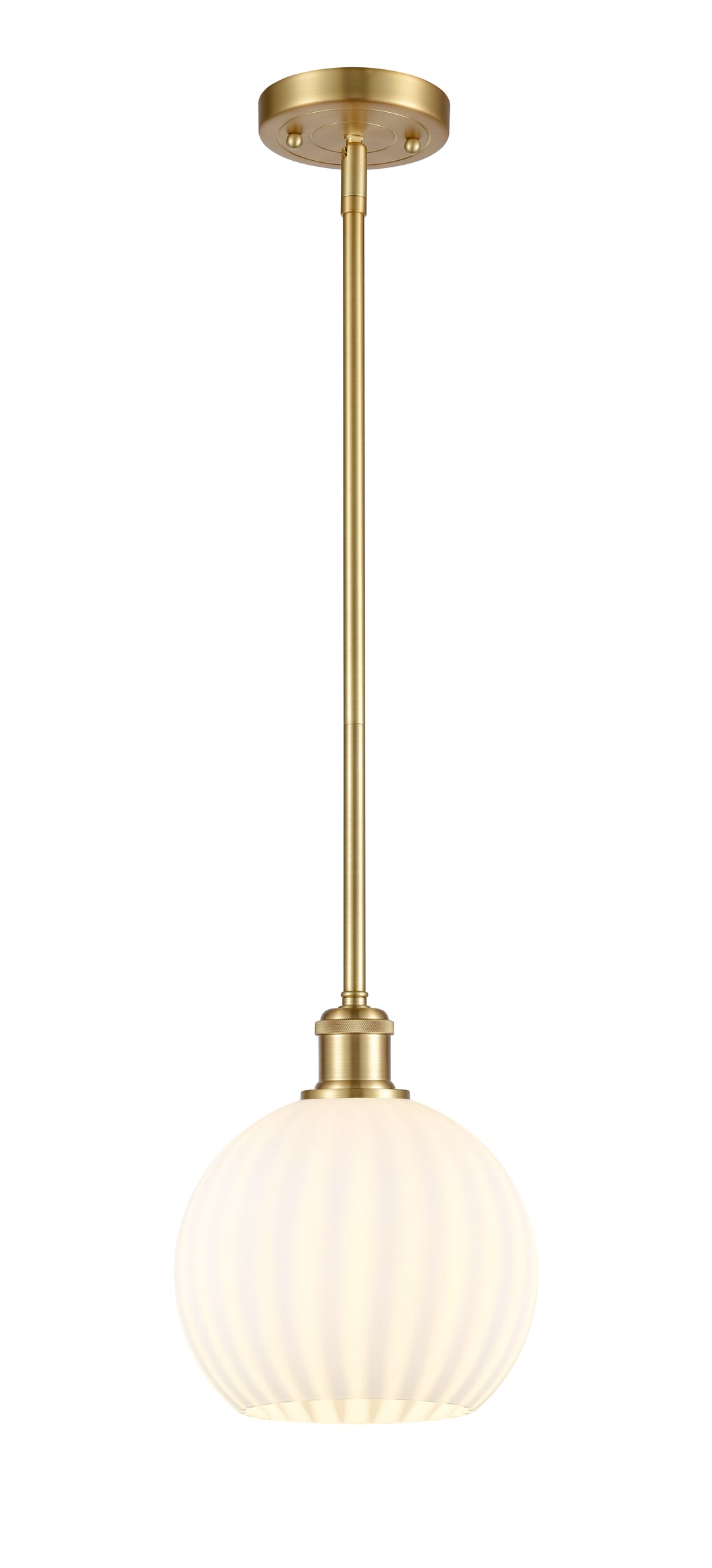 Innovations Lighting White Venetian 8" Mini Pendant - Satin Gold Mini-Pendants Innovations Lighting   