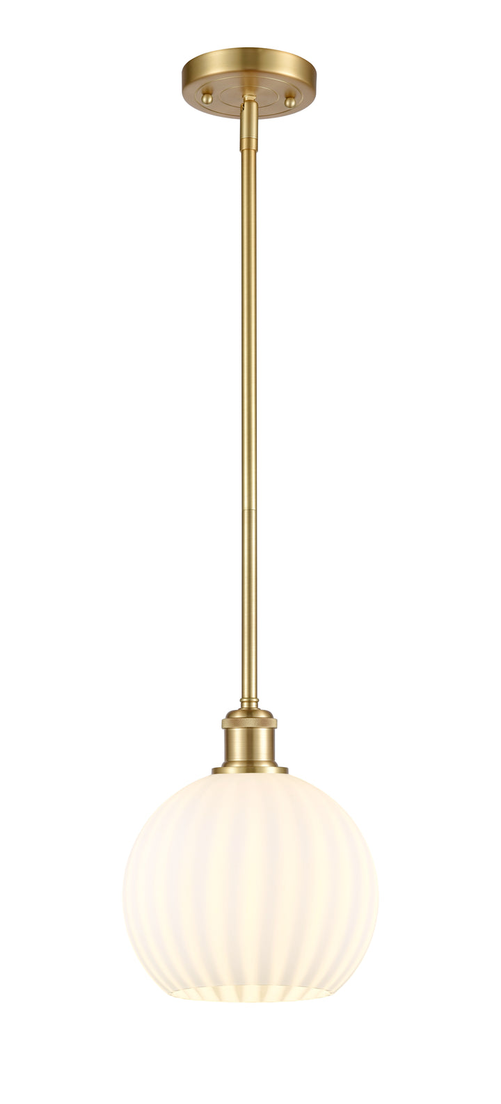 Innovations Lighting White Venetian 8" Mini Pendant - Satin Gold Mini-Pendants Innovations Lighting   