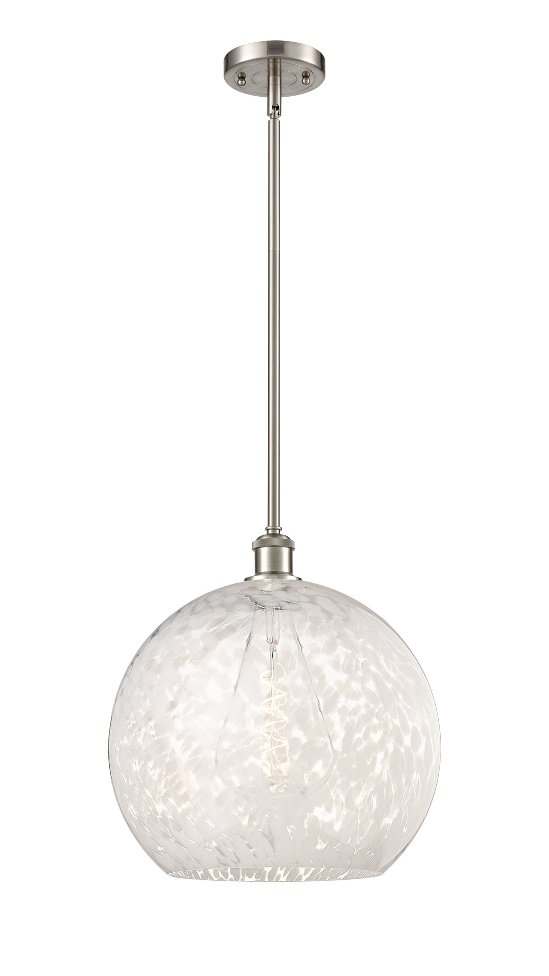 Innovations Lighting White Mouchette 14" Pendant - Brushed Satin Nickel