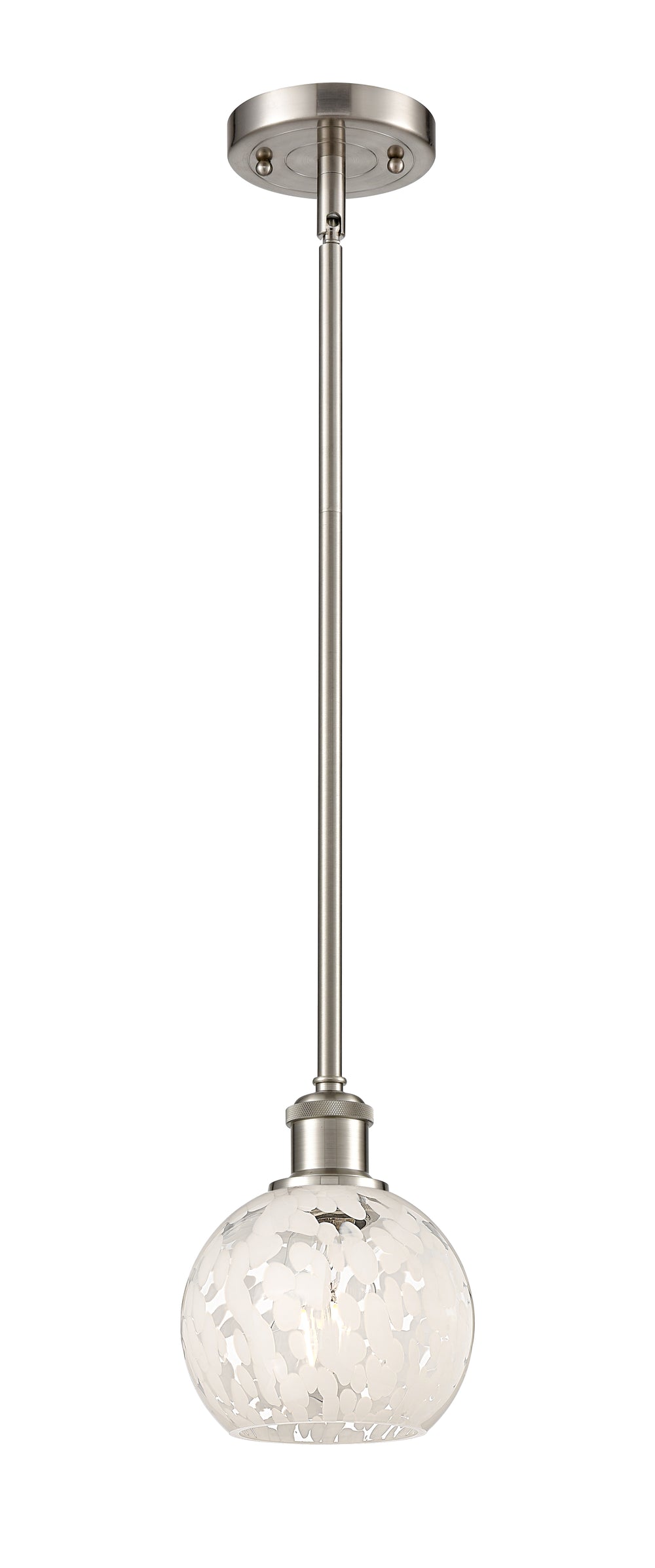 Innovations Lighting White Mouchette 6" Mini Pendant - Brushed Satin Nickel
