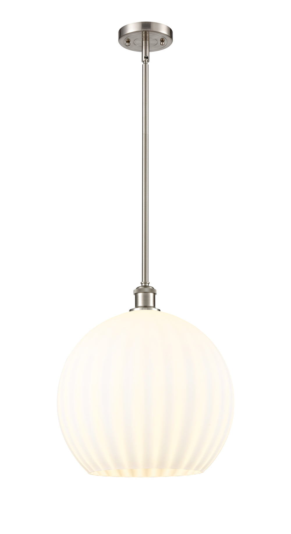 Innovations Lighting White Venetian 14" Pendant - Brushed Satin Nickel Pendants Innovations Lighting   