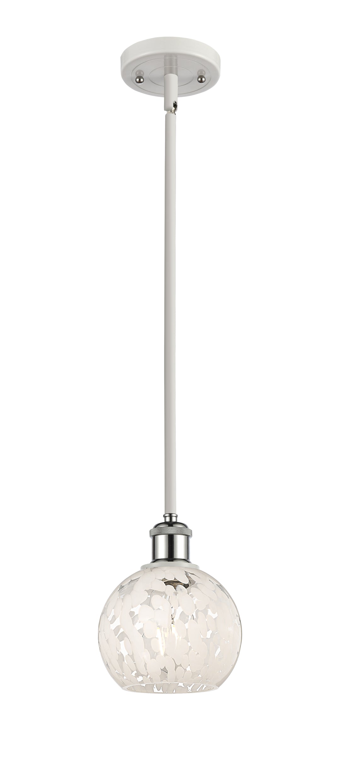 Innovations Lighting White Mouchette 6" Mini Pendant - White Polished Chrome Mini-Pendants Innovations Lighting White Mouchette ; Glass Type: White  