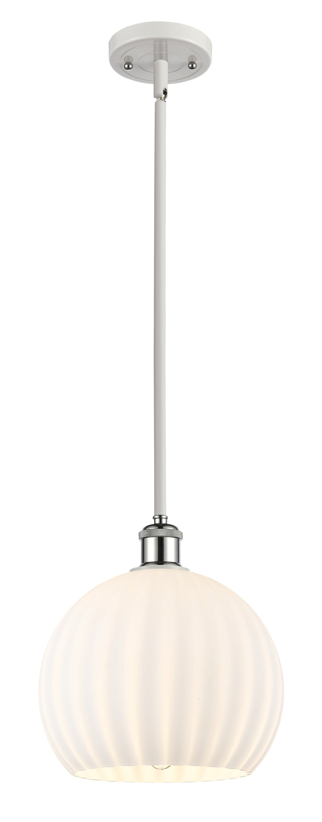 Innovations Lighting White Venetian 10" Mini Pendant - White Polished Chrome Mini-Pendants Innovations Lighting White Venetian ; Glass Type: White  