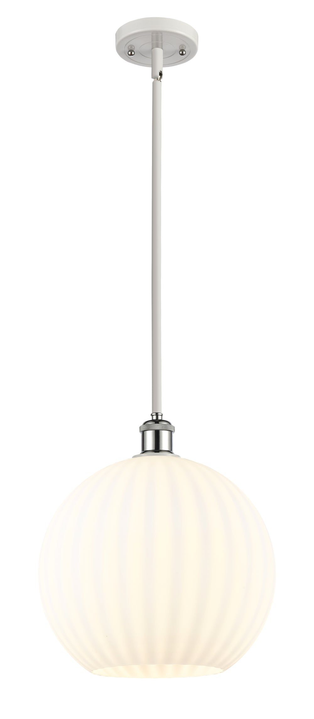 Innovations Lighting White Venetian 12" Mini Pendant - White Polished Chrome Mini-Pendants Innovations Lighting White Venetian ; Glass Type: White  