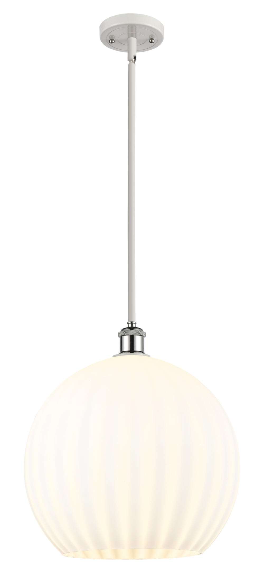 Innovations Lighting White Venetian 14" Pendant - White Polished Chrome