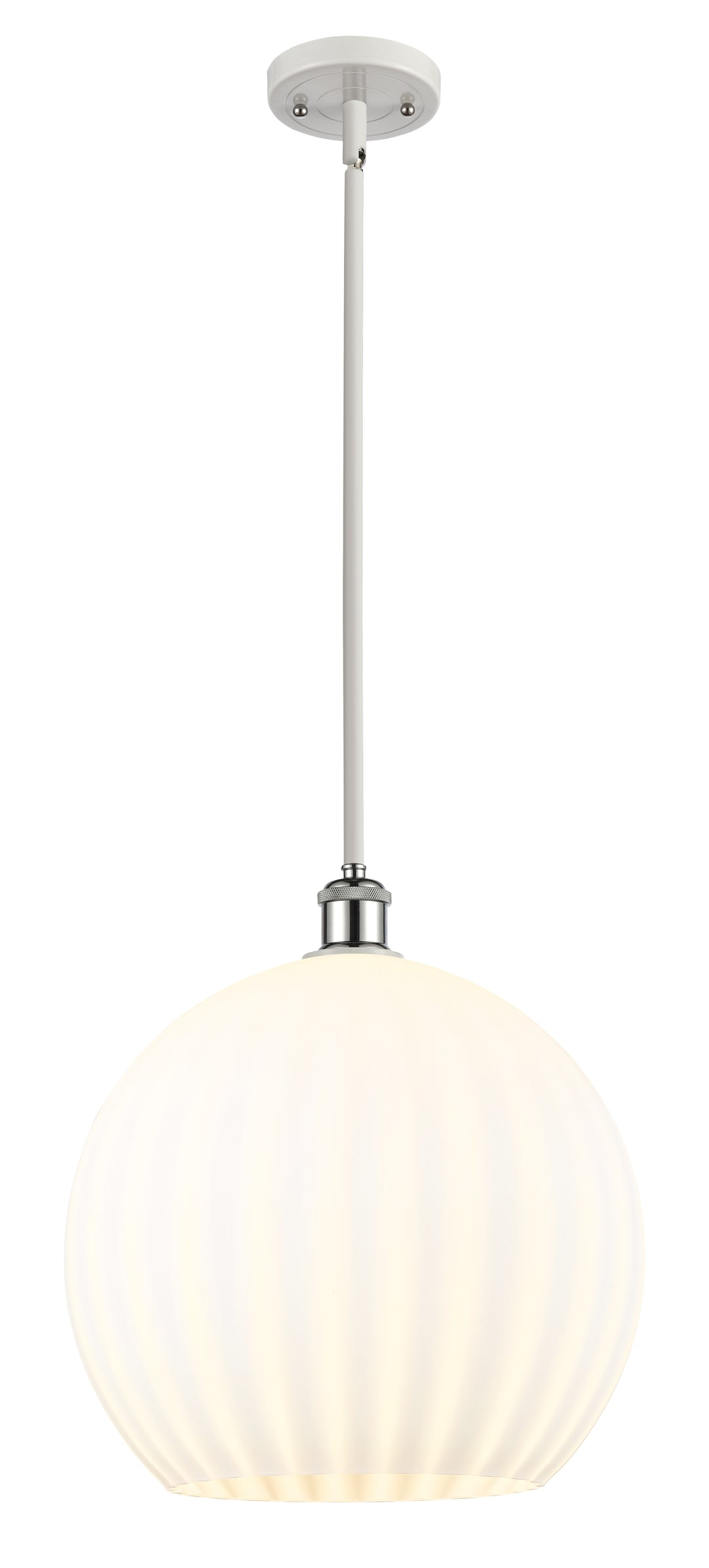 Innovations Lighting White Venetian 14" Pendant - White Polished Chrome