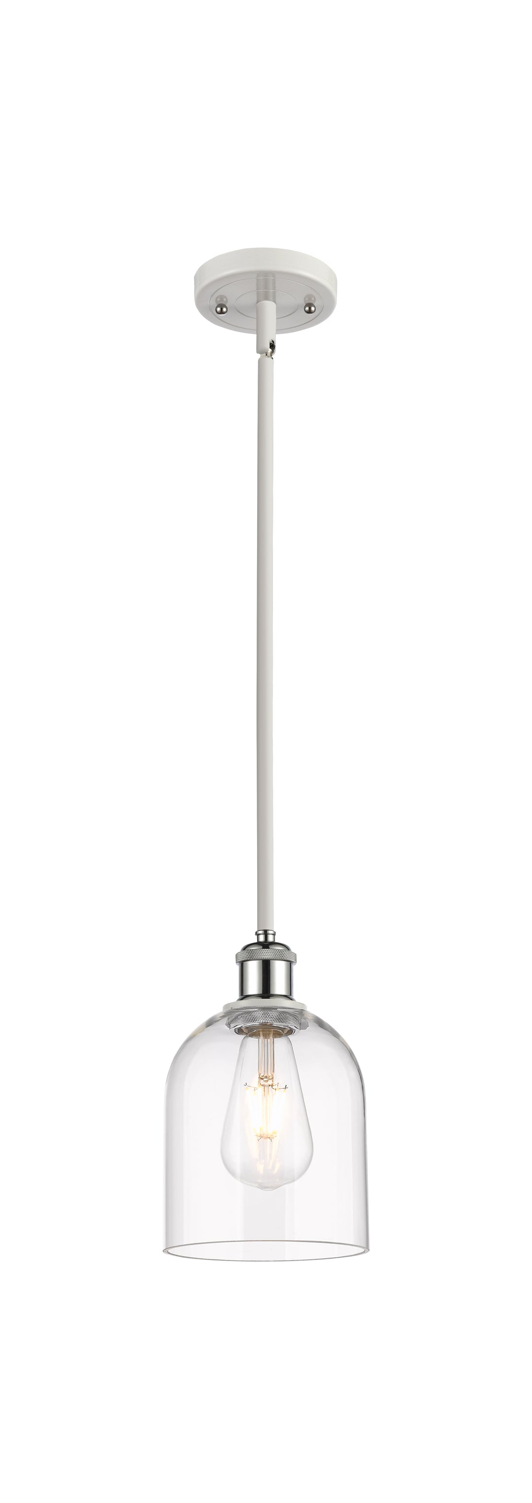 Innovations Lighting Bella 6" Mini Pendant - White Polished Chrome Mini-Pendants Innovations Lighting Clear ; Glass Type: Clear  