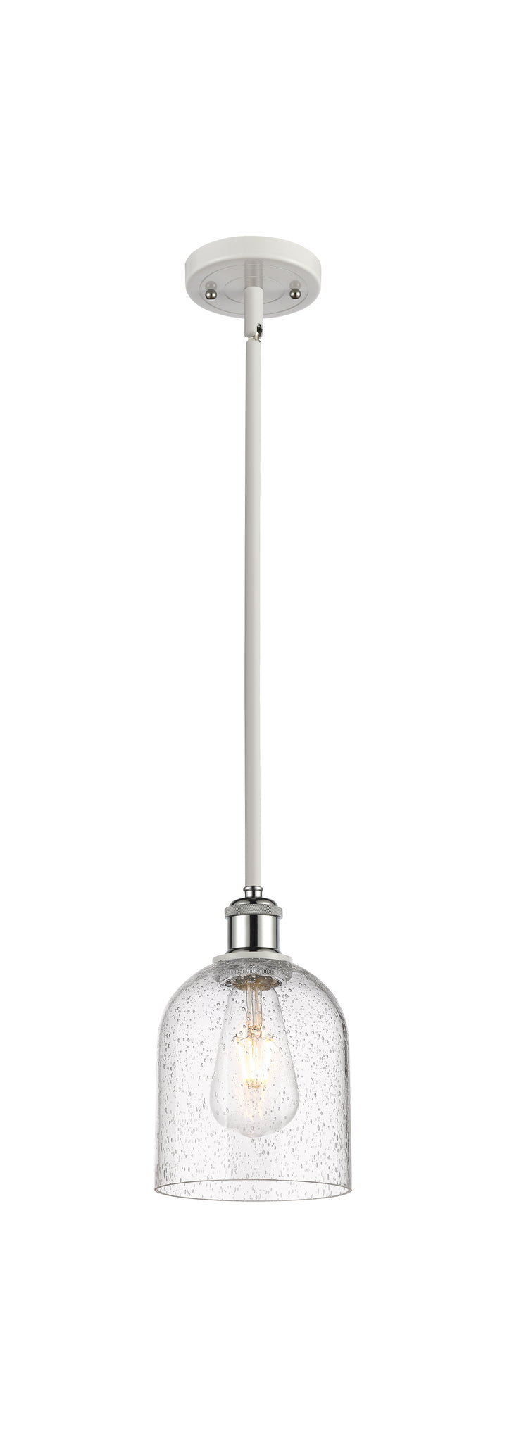 Innovations Lighting Bella 6" Mini Pendant - White Polished Chrome Mini-Pendants Innovations Lighting Seedy ; Glass Type: Transparent  