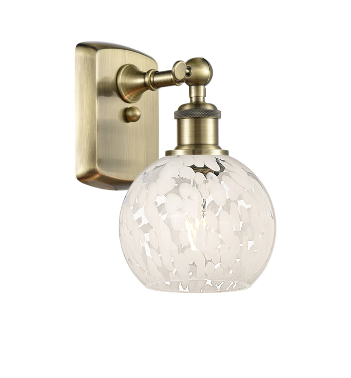 Innovations Lighting White Mouchette 6" Sconce - Antique Brass Wall Sconces Innovations Lighting   