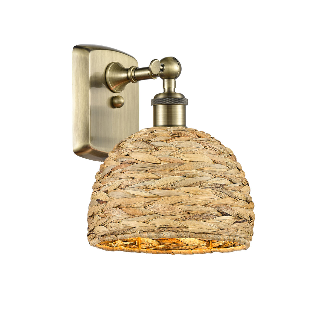 Innovations Lighting Woven Rattan 8" Sconce - Antique Brass Wall Sconces Innovations Lighting Default Title  