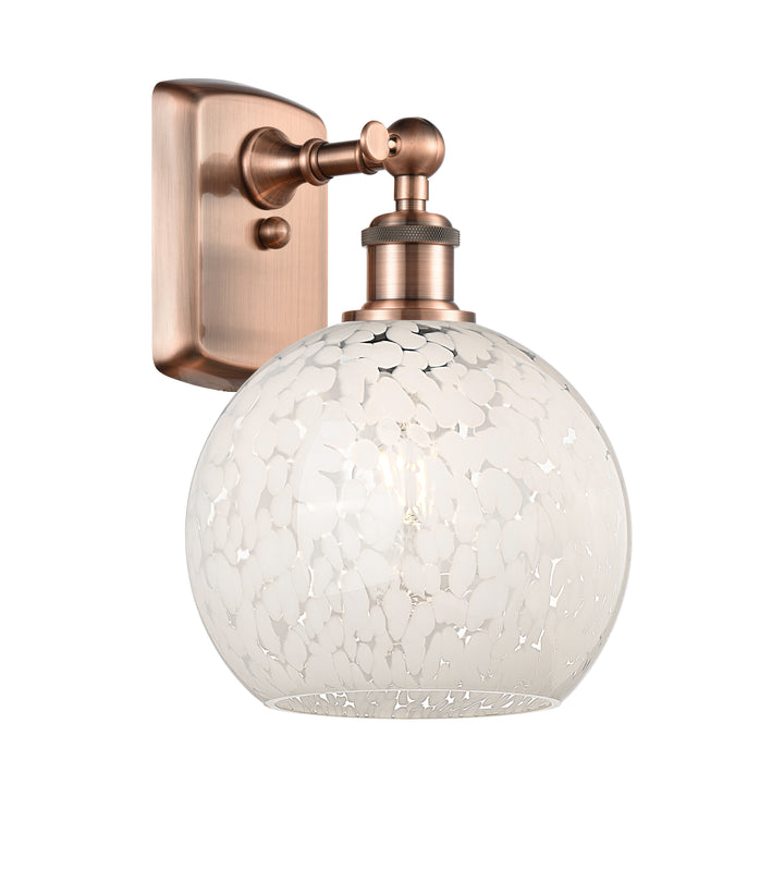 Innovations Lighting White Mouchette 8" Sconce - Antique Copper