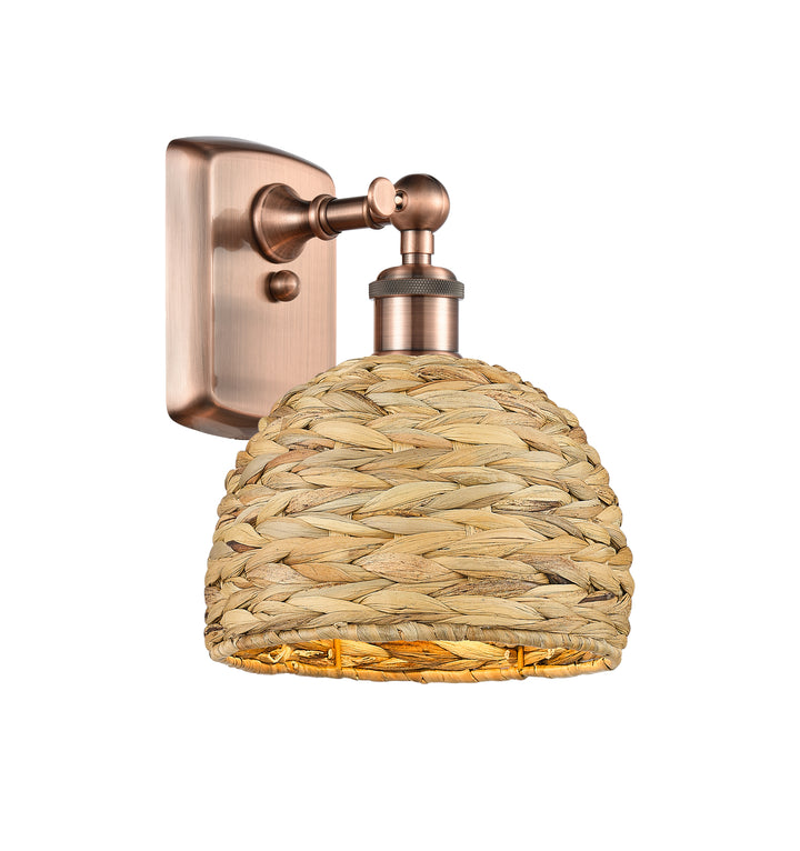 Innovations Lighting Woven Rattan 8" Sconce - Antique Copper Wall Sconces Innovations Lighting   