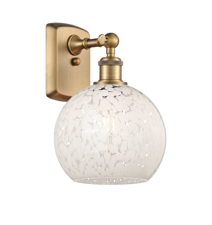 Innovations Lighting White Mouchette 8" Sconce - Brushed Brass