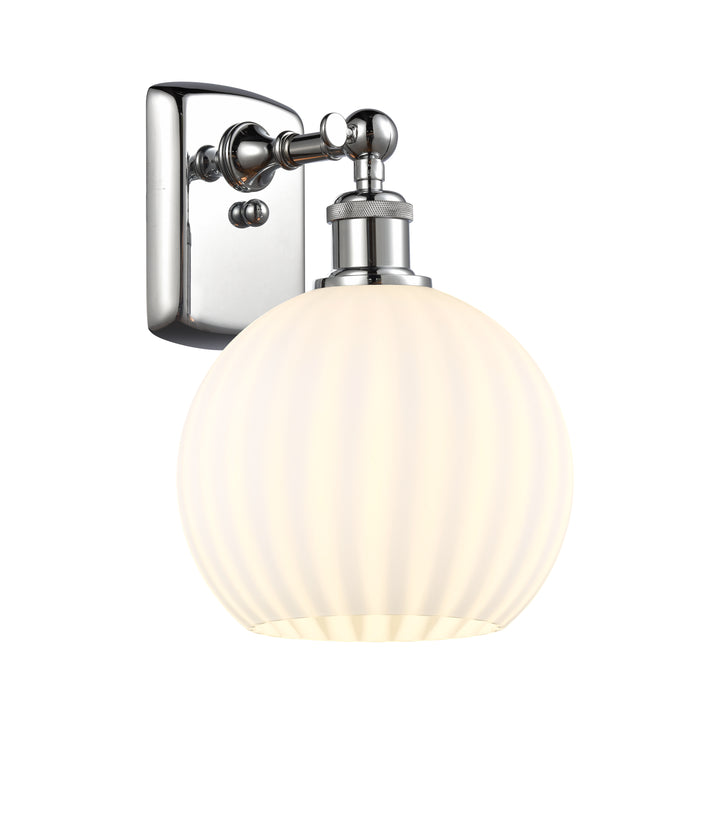 Innovations Lighting White Venetian 8" Sconce - Polished Chrome Wall Sconces Innovations Lighting   