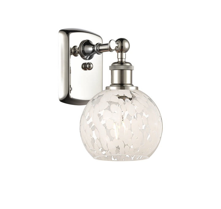 Innovations Lighting White Mouchette 6" Sconce - Polished Nickel Wall Sconces Innovations Lighting   