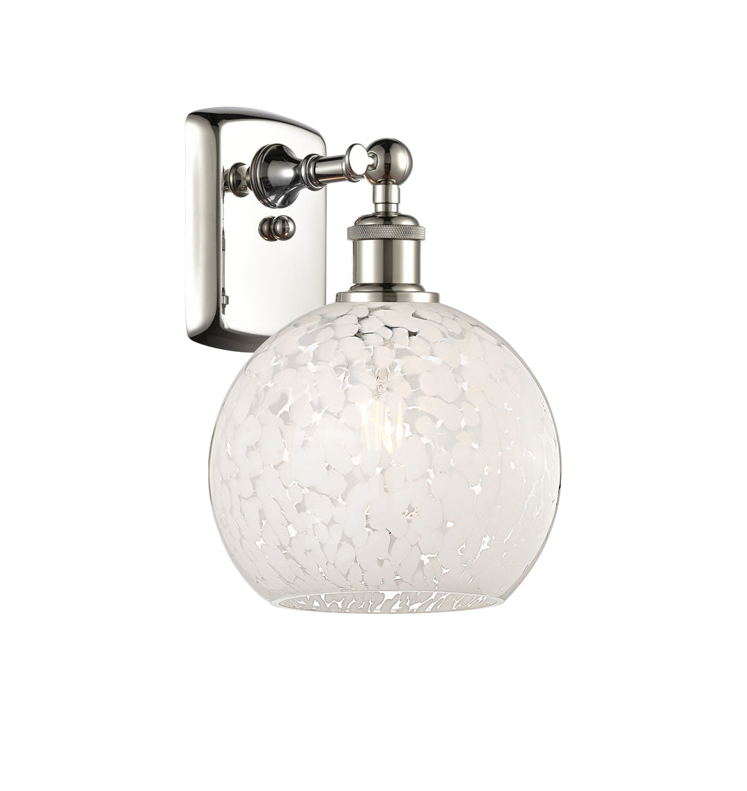 Innovations Lighting White Mouchette 8" Sconce - Polished Nickel