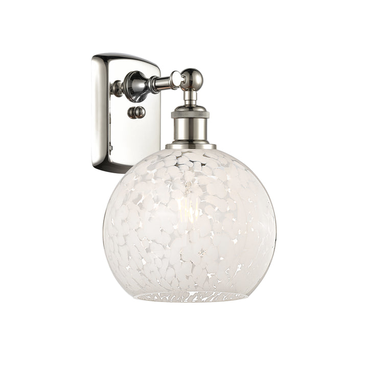 Innovations Lighting White Mouchette 8" Sconce - Polished Nickel