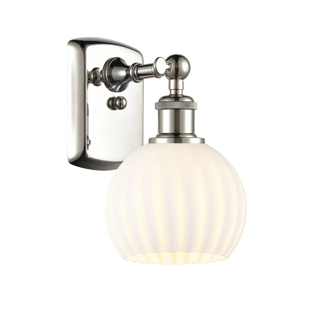 Innovations Lighting White Venetian 6" Sconce - Polished Nickel Wall Sconces Innovations Lighting   