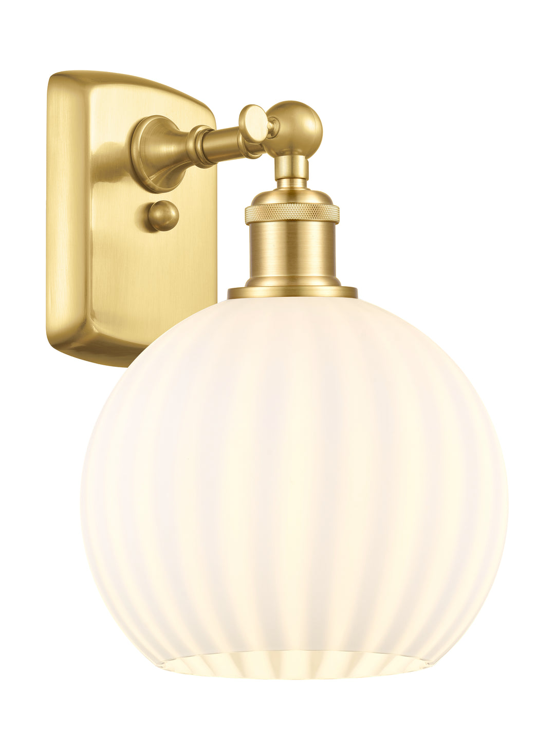 Innovations Lighting White Venetian 8" Sconce - Satin Gold Wall Sconces Innovations Lighting   