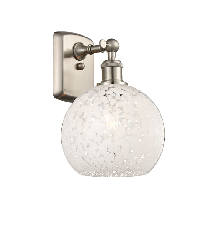 Innovations Lighting White Mouchette 8" Sconce - Brushed Satin Nickel
