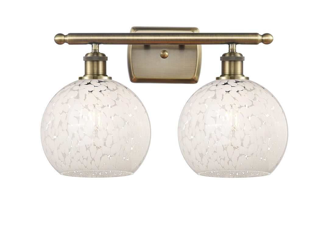 Innovations Lighting White Mouchette 6" Bath Vanity Light - Antique Brass
