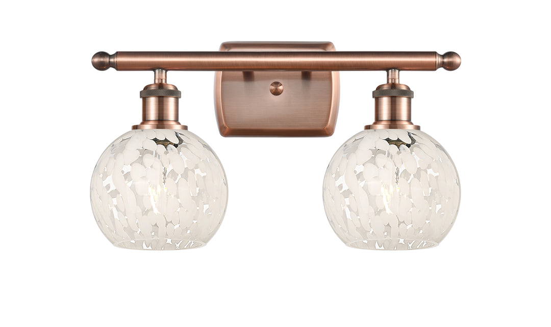 Innovations Lighting White Mouchette 6" Bath Vanity Light - Antique Copper
