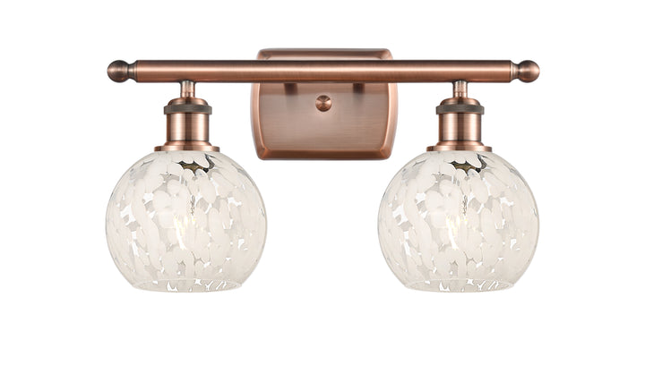 Innovations Lighting White Mouchette 6" Bath Vanity Light - Antique Copper