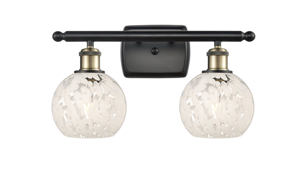 Innovations Lighting White Mouchette 6" Bath Vanity Light - Black Antique Brass