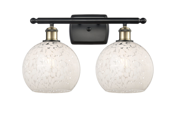 Innovations Lighting White Mouchette 8" Bath Vanity Light - Black Antique Brass Vanity Lights Innovations Lighting   