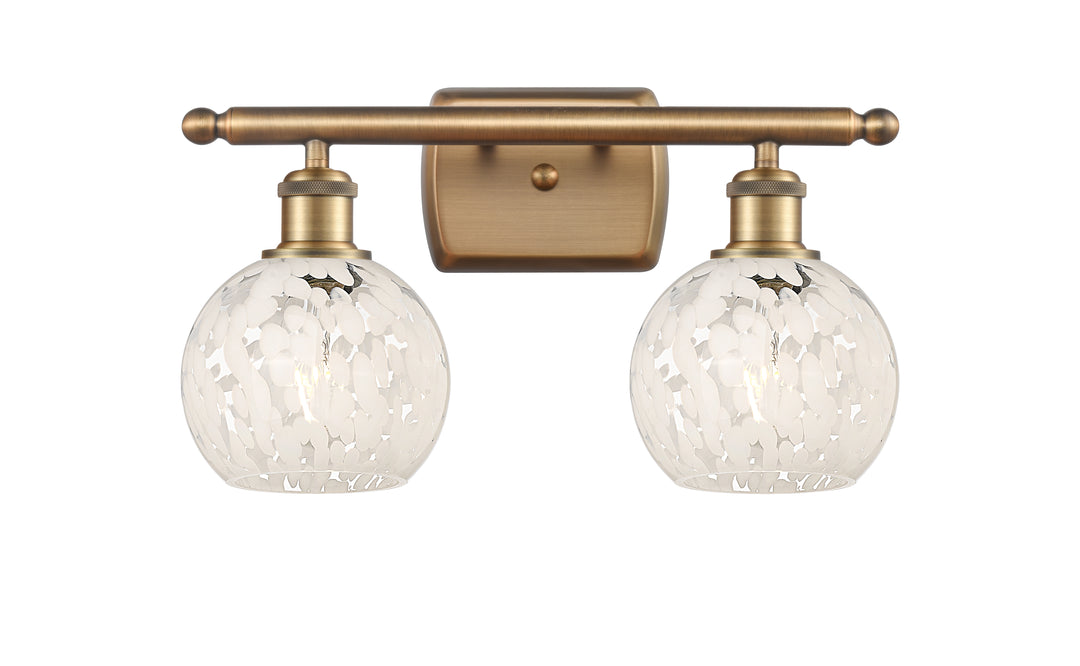 Innovations Lighting White Mouchette 6" Bath Vanity Light - Brushed Brass