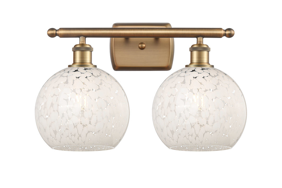 Innovations Lighting White Mouchette 8" Bath Vanity Light - Brushed Brass Vanity Lights Innovations Lighting   