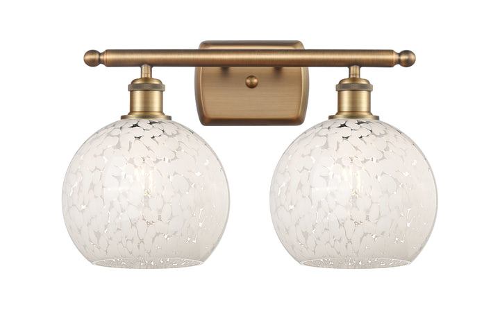 Innovations Lighting White Mouchette 8" Bath Vanity Light - Brushed Brass Vanity Lights Innovations Lighting   