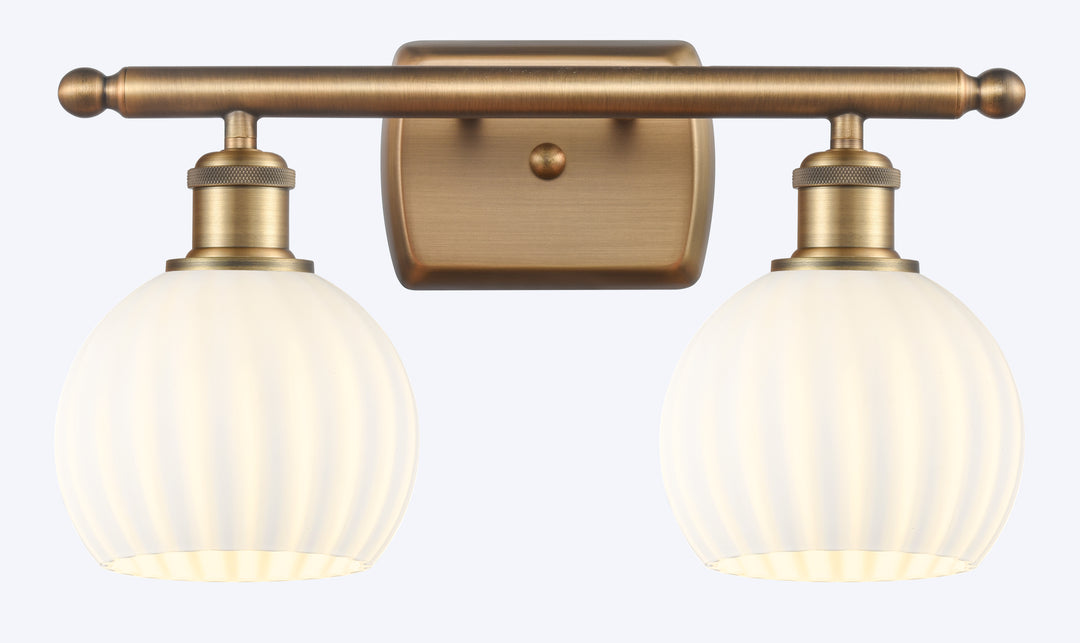 Innovations Lighting White Venetian 6" Bath Vanity Light - Brushed Brass Vanity Lights Innovations Lighting   