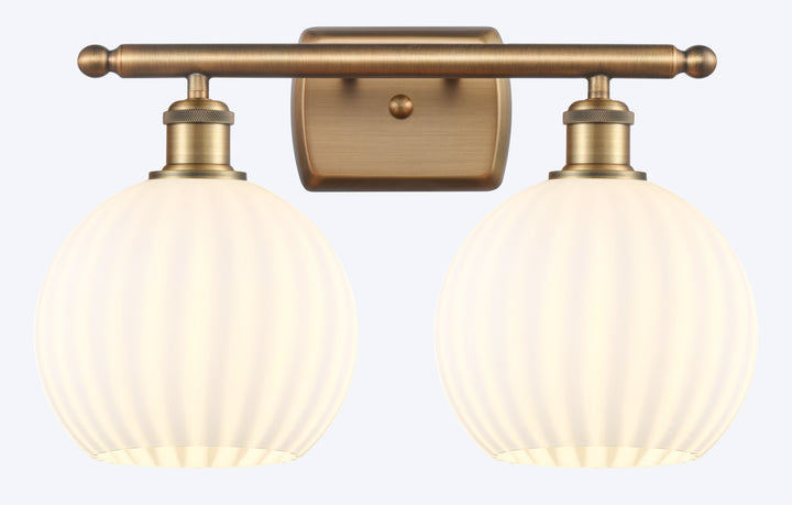 Innovations Lighting White Venetian 8" Bath Vanity Light - Brushed Brass Vanity Lights Innovations Lighting   