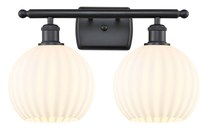 Innovations Lighting White Venetian 8" Bath Vanity Light - Matte Black Vanity Lights Innovations Lighting   