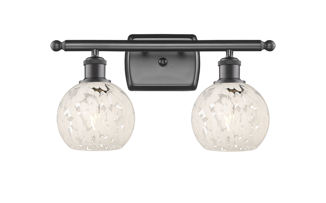 Innovations Lighting White Mouchette 6" Bath Vanity Light - Oil Rubbed Bronze