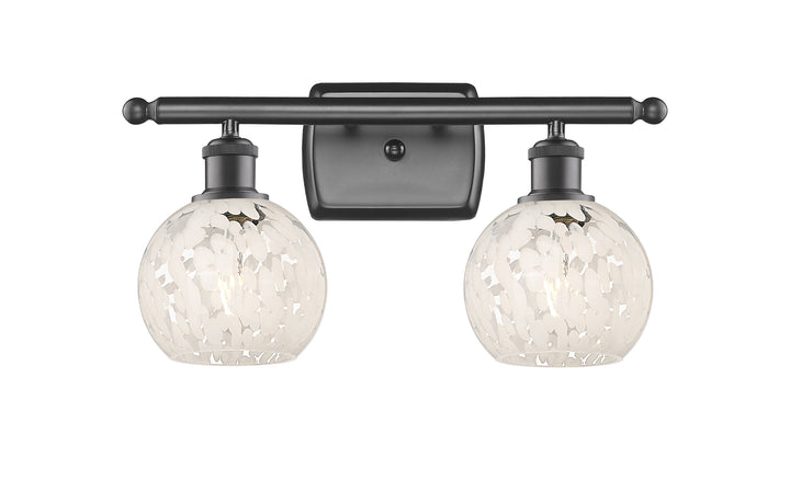 Innovations Lighting White Mouchette 6" Bath Vanity Light - Oil Rubbed Bronze